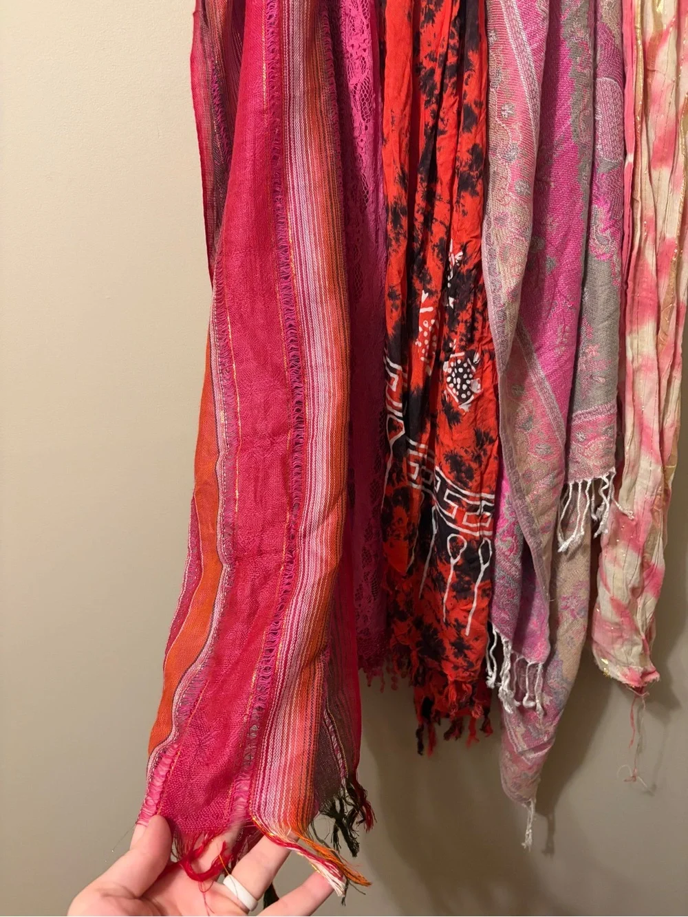 Mixed Pink & Red Scarf Bundle Set of 5